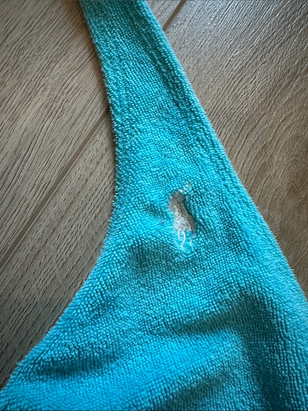 Ralph Lauren Y2K Turquoise Terry Halter Mini Dress - Picture 2 of 8